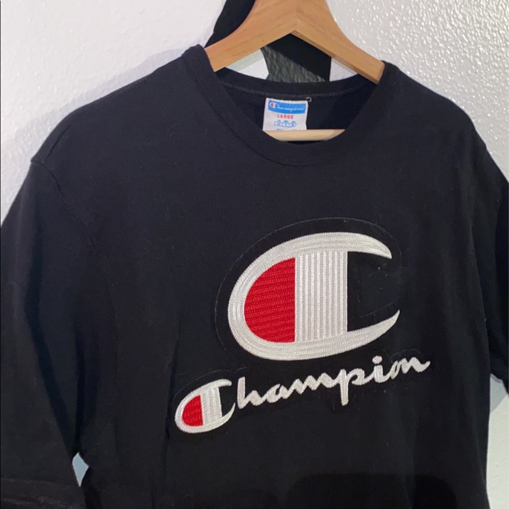 Champion Teeshirt, Stitched on logo